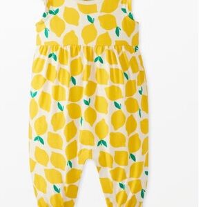 Hanna Andersson baby girl flutter sleeve lemon romper